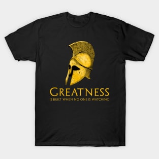 Inspirational Life Quote - Ancient Greek Spartan Helmet T-Shirt